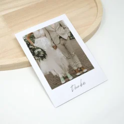 50 x A6 Dankeskarte Hochzeit Polaroid | Minimalistisch | Personalisierbar mit eigenem Foto