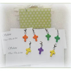 8 x Gastgeschenke Kreuzchen Taufe, Kommunion, Konfirmation, Give Away Kreuze mit Kärtchen