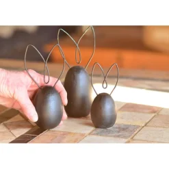 3 x Hase in schwarz mit Drahtohren Metallohren