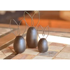 3 x Hase in schwarz mit Drahtohren Metallohren