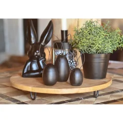 3 x Hase in schwarz mit Drahtohren Metallohren