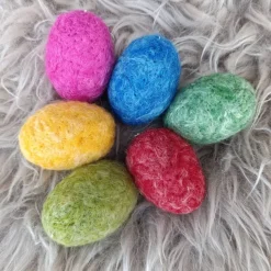 6 x OSTEREIER, Filzeier,  Naturmaterial 100% Wolle, ohne Styroporkern, Handmade, Deko