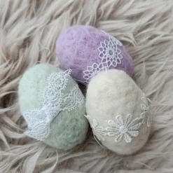 6 x OSTEREIER PASTELL, 100% Wolle, ohne Styroporkern, Filzeier, Deko, Naturmaterial weiche Wolle, Handangefertigt