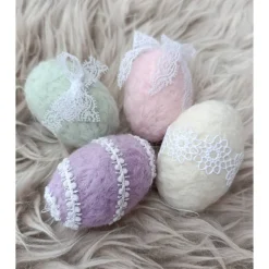 7 x OSTEREIER PASTELL, 100% Wolle, ohne Styroporkern, Filzeier, Deko,  Naturmaterial weiche Wolle, Handangefertigt