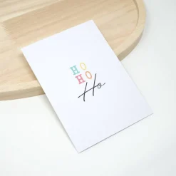A6 Hohoho Weihnachtskarte minimalistisch | Karte mit Briefumschlag | Pastellfarben Regenbogen