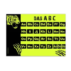 A4 Neon ABC Lernposter | Tiger