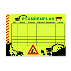 A4 Neon Stundenplan | Baustelle - wiederbeschreibbar