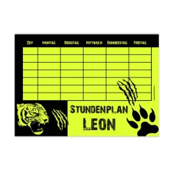 A4 Neon Stundenplan | Tiger - wiederbeschreibbar