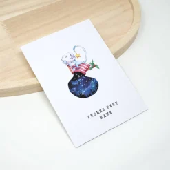 A6 personalisierte Weihnachtskarte mit Katze | Frau Holle | Karte mit Umschlag | PsychokItty