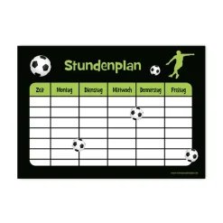A4 Stundenplan | Fußballspieler grün - personalisierbar - optional wiederbeschreibbar