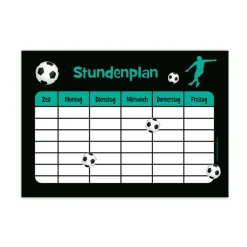 A4 Stundenplan | Fußballspieler türkis - personalisierbar - optional wiederbeschreibbar