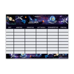 A4 Stundenplan | Weltall - personalisierbar, optional wiederbeschreibbar