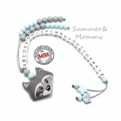 ABC Kette, Rechenkette, Waschbär, Schultüte, Schulanfang, Geschenk Erstklässler, Geschenk Einschulung