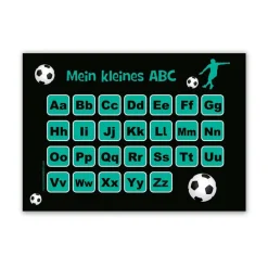 ABC Lernposter | Fußballspieler türkis