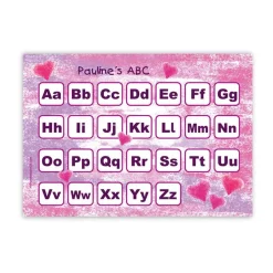 ABC Lernposter | Pastell Herzchen - pink