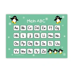 ABC Lernposter | Pinguin - mint