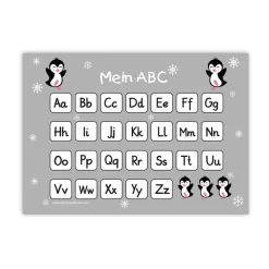 ABC Lernposter | Pinguin - grau