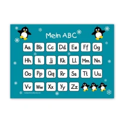 ABC Lernposter | Pinguin - türkis
