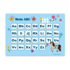 ABC Lernposter | Pony blau