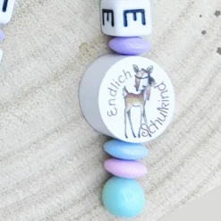 ABC Rechenkette Zählkette mit Name Reh Endlich Schulkind -Geschenk zur Einschulung-