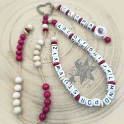 ABC und Rechenkette Zählkette mit Name Pferd -Geschenk zur Einschulung-