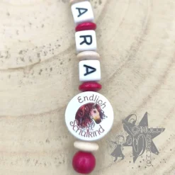 ABC und Rechenkette Zählkette mit Name Pferd -Geschenk zur Einschulung-