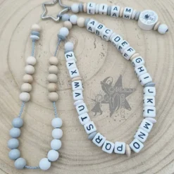 ABC und Rechenkette Zählkette mit Name Astronaut - Geschenk zur Einschulung -