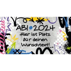 Abitur Banner - 100 x 50 cm | Graffiti - personalisierbar mit Wunschtext