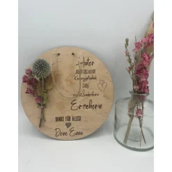 Abschiedsgeschenk, Erzieher Geschenk,  Erzieher Abschiedsgeschenk, Holzschild Trockenblumen,  Kindergarten geschenk, Ges