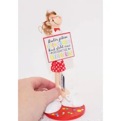 Abschiedsgeschenk Erzieherin – Handgemachte Figur aus Holz – Kindergarten Dankeschön Geschenk