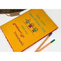 Abschiedsgeschenk Grundschule, Geschenke für Lehrer, Notizbuch Filz mit Spruch, Abschiedsgeschenk Erzieherin