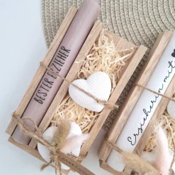 Abschiedsgeschenk Kindergarten KITA Erzieherin mit Herz Dekoherz Kerzenhalter Herz Geschenkset Dankeschön  Kerzenset Sta
