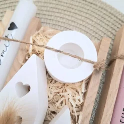 Abschiedsgeschenk Kindergarten KITA Erzieherin mit Herz Geschenkset Dankeschön Häuser / Lichthäuser Kerzenhalter Stern K