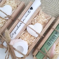 Abschiedsgeschenk Kindergarten KITA Erzieherin mit Herz Dekoherz Kerzenhalter rund Geschenkset Dankeschön Kerzenset