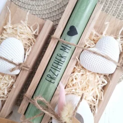 Abschiedsgeschenk Kindergarten KITA Erzieherin mit Herz Dekoherz Kerzenhalter rund Geschenkset Dankeschön Kerzenset