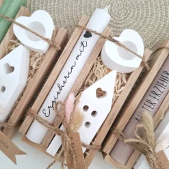 Abschiedsgeschenk Kindergarten KITA Erzieherin mit Herz Geschenkset Dankeschön Haus / Lichthaus Kerzenhalter Herz Kerzen