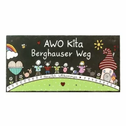 Abschiedsgeschenk Kindergarten, Türschild aus Schiefer personalisiert, Geschenk für Erzieher und Tagesmutter