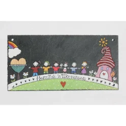 Abschiedsgeschenk Kindergarten, Türschild aus Schiefer personalisiert, Geschenk für Erzieher und Tagesmutter