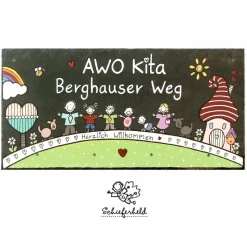Abschiedsgeschenk Kindergarten, Türschild aus Schiefer personalisiert, Geschenk für Erzieher und Tagesmutter