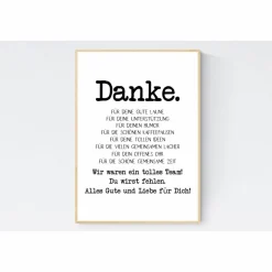 Abschiedsgeschenk Kollege Kollegin Verabschiedung Ruhestand Rente Geschenk Poster Bild schwarz weiß