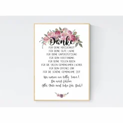 Abschiedsgeschenk Kollegin Kollege Verabschiedung Ruhestand Rente Geschenk Poster Bild Blumen