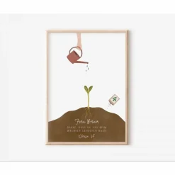 Abschiedsgeschenk Lehrer Wachsen Fingerabdruck Poster Klasse Gießkanne - Geschenk Lehrer - Danke Geschenk Schulabschluss