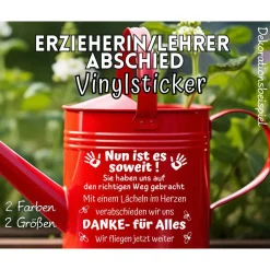 Abschiedsgeschenk Lehrer Erzieherin Geschenk Abschied , Kita ,Schule, Sticker Aufkleber zur Verabschiedung Danke