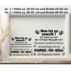 Abschiedsgeschenk Lehrer Erzieherin Geschenk Abschied , Kita ,Schule, Sticker Aufkleber zur Verabschiedung Danke