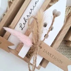 Abschiedsgeschenk Schule Lehrerin mit Herz Lehrer Geschenkset Dankeschön Haus / Lichthaus Kerzenhalter rund Kerzenset St