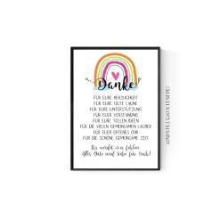 Abschiedsgeschenk Team Abschied vom Team Kollegen Abteilung Arbeit Kollegium Poster Druck  Regenbogen