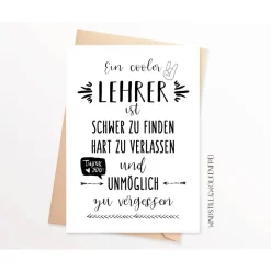 Abschiedskarte Lehrer Schule Abschiedsgeschenk Lehrer Karte Dankeskarte
