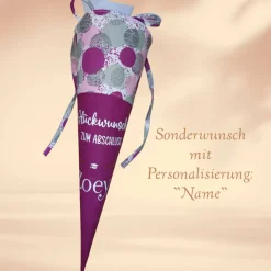Abschlusstüte - Glückwunsch zum Schulabschluss personalisierbar mit Namen beere