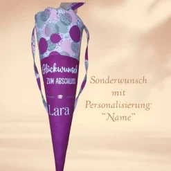 Abschlusstüte - Glückwunsch zum Schulabschluss personalisierbar mit Namen beere