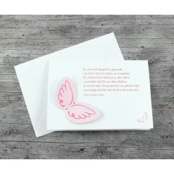 ABVERKAUF /// Klappkarte **Engelsflügel1** von ZWEIFARBIG Grußkarte Geburt Glückwunschkarte Flügel Geburtskarte